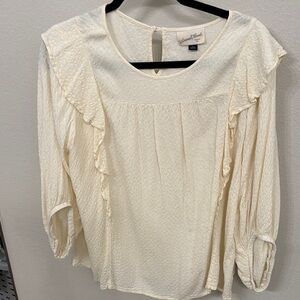 Cream Textured Women's Top